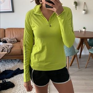 Bright yellow running shirt